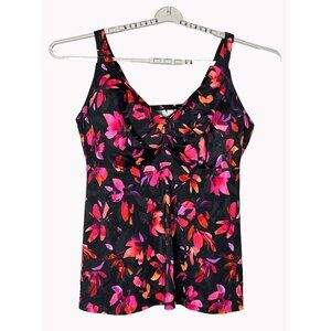 Swimsuits For All Women’s Plus Size 46G Bra Underwire floral Tankini Top NEW